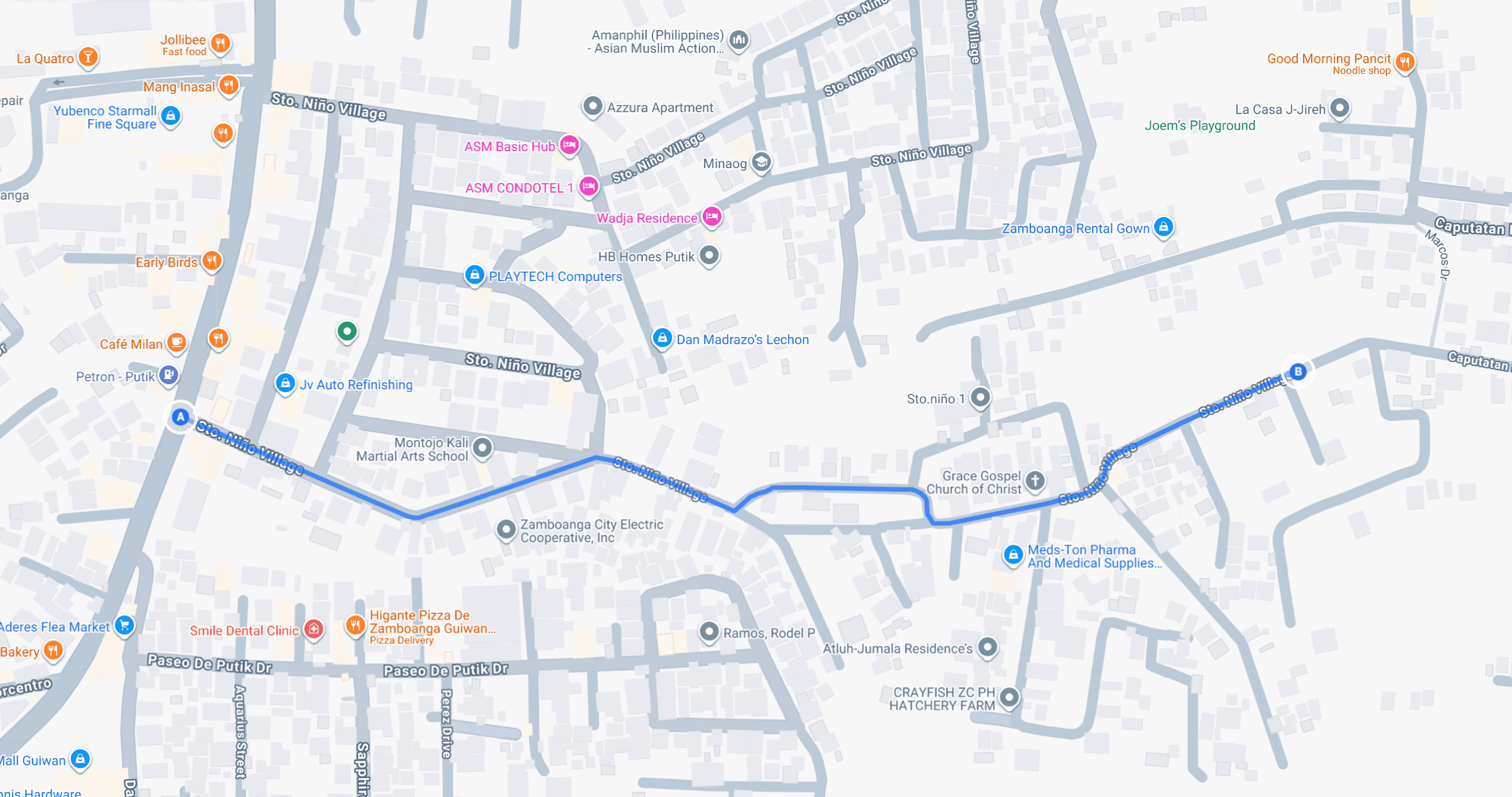 Ahora Pilates location map